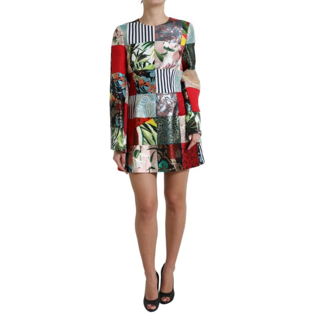 Dolce & Gabbana Multicolor Floral Patchwork Shift Mini Women's Dress - Picture 1 of 5